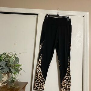 Leopard Print Black Leggings
